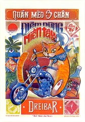 Poster Biker Cat Bar Lộn Xộn