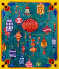 Tranh Ly Vũ Lantern Land to 30x34