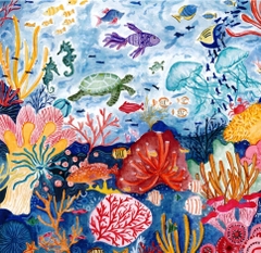 Tranh Ly Vũ Ocean World to 29x30