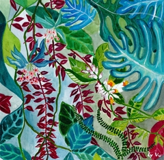 SILK SCARF LY VU AUTUMN GARDEN NO.3 90X90