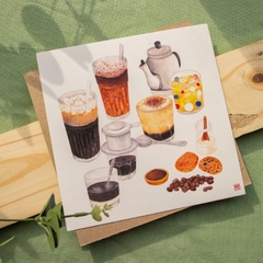 Tranh PhanhShi Vuông Cà phê / Hàng rong / Bữa cơm / Xe bánh mì