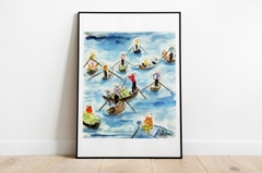 Tranh Tao A3 Boat women in Mekong, Vietnam