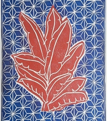 Tranh A4 linocut Vietnamese Plants Squared Designs Hanoi