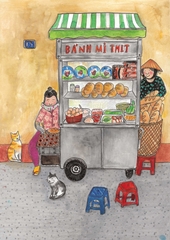 Tranh Haru Craft A5 Bánh Mì Thịt