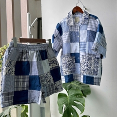 Set áo sơ mi+quần đùi Chế Upcycled Clothing 990