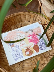 Tranh Làng Nghề Bát Tràng Líu Lô