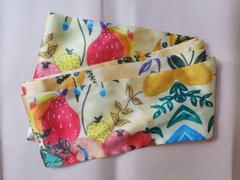 SILK SCARF LY VU TWILLY TROPICAL FRUITS 9x180