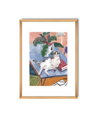 Tranh Tao Cat Boss / cat with red wine A3