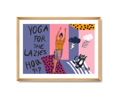 Tranh Tao A4 Yoga With Cat / Yoga Love