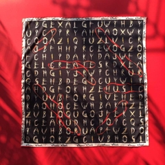 SILK SCARF LY VU CARRE WOMAN WORDS V1 90X90
