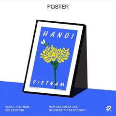 Tranh Hi:pieces hoa nền xanh dương hanoi vietnam