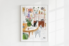 Tranh A3 Cat Indoors / interior with cat Tao Creative