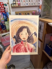 Tranh Tao A4 Vie Girl ( Pink Áo Dài )