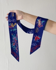 Khăn twilly Huế motif xanh Mai Lê