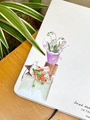 Sổ A5 Mai Lê - Hoa tím ( 120 trang dot grid 100gsm )