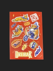 Sticker mèo 3 chân Lộn Xộn