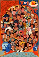 Tranh Lương Doo A4 Bắc Nam một nhà