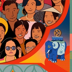 Tranh Lương Doo A4 Bắc Nam một nhà