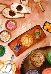 Tranh A4 Ly Vũ MID-AUTUMN FLAVORS 1