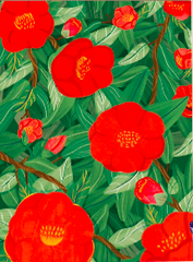 Tranh Soulbird 38x54cm Camellia Blossom
