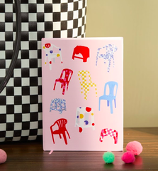 Sổ A5 Dot Mai Lê x Líu Lô ghế nền hồng 100gsm / 120 page