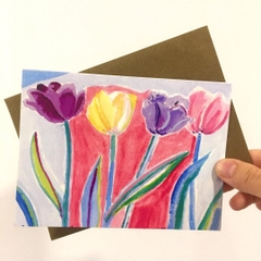 Thiệp Ayako Akai Tulips