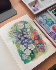 Tranh A4 Pan mùa xuân đầu tiên