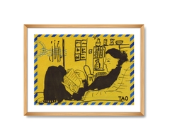 Tranh Tao A4 reading love ( yellow )