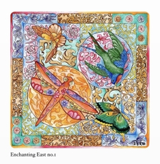 SILK SCARF LY VU 90X90 Enchanting East No.1