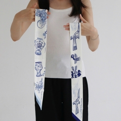Khăn lụa twilly bình gốm Mai Lê