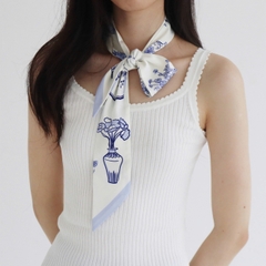 Khăn lụa twilly bình gốm Mai Lê
