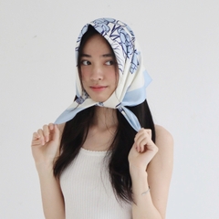 Khăn lụa vuông bình gốm 70x70 Mai Lê