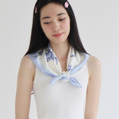 Khăn lụa vuông bình gốm 70x70 Mai Lê