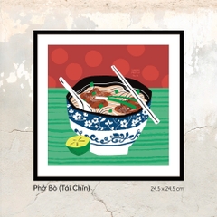 Tranh Summer Project No.8 Phở Bò Tái Chín ( 24.5 cm x 24.5 cm )