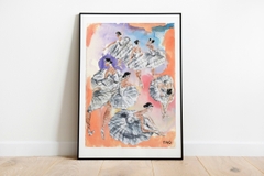 Tranh Tao A4 Ballerinas ( Orange Wall )
