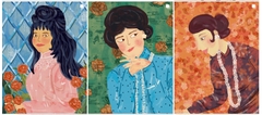 Tranh Soulbird A4 Vintage women in Áo Dài 03