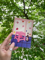 Thiệp ghế hồng Mai Lê x Líu Lô