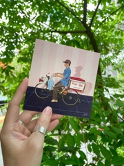 Thiệp Mai Lê xe cà phê