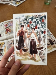 Set 8 Thiệp Tao Les Femmes Vietnamiennes Phụ Nữ Việt Nam