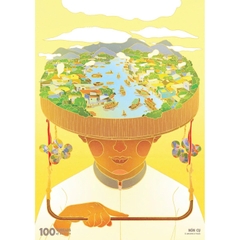 Tranh in giấy dó - "100 Threads of Vietnam" A5 Linh Luong Studio