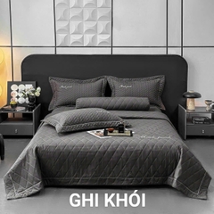 Ga gối cotton linen 5 món siêu mềm thoáng mát, vỏ chăn chần có thể lồng thêm được ruột