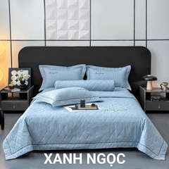 Ga gối cotton linen 5 món siêu mềm thoáng mát, vỏ chăn chần có thể lồng thêm được ruột