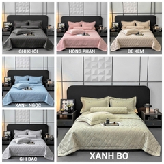 Ga gối cotton linen 5 món siêu mềm thoáng mát, vỏ chăn chần có thể lồng thêm được ruột