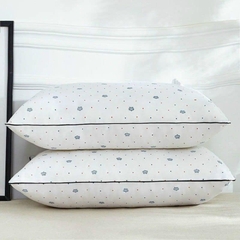 Gối đầu bông sợi trắng vương miện cotton thoáng khí có khóa kéo 45x65cm