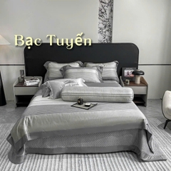 Bộ chăn ga gối lụa 100s Mark Jacob 5 món free size