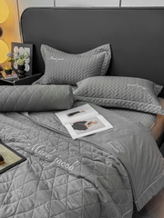 Bộ chăn ga gối Cotton linen 3 chiều Magnetic Mark Jacob trần bông cao cấp