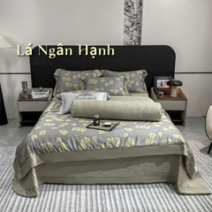 Bộ chăn ga gối lụa 100s Mark Jacob 5 món free size