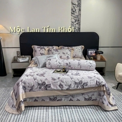 Bộ chăn ga gối lụa 100s Mark Jacob 5 món free size