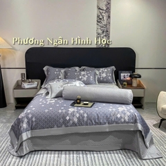 Bộ chăn ga gối lụa 100s Mark Jacob 5 món free size