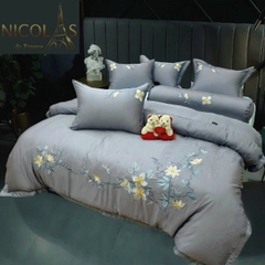 Lụa tơ tằm 7 món trần bông Nicolas pháp
